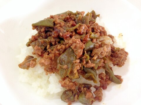 ご飯がすすむ☆ピーマンの肉味噌丼